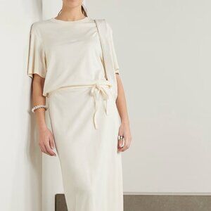 Lemaire BELTED RIB T-SHIRT DRESS Ivory 100% Cotton M